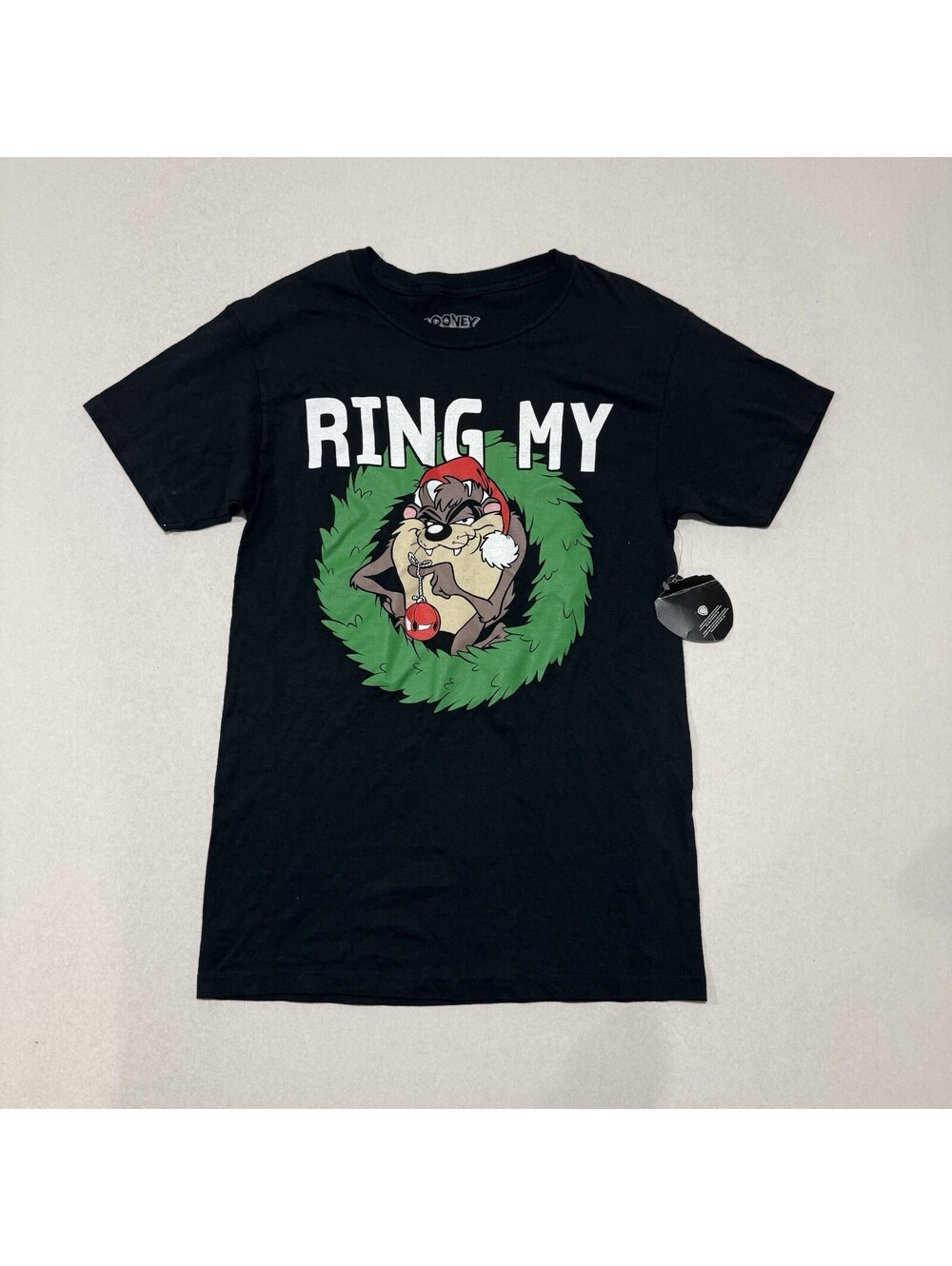 Looney Tunes Taz Ring My Bell Christmas Graphic T-Shirt  Size M Men’s